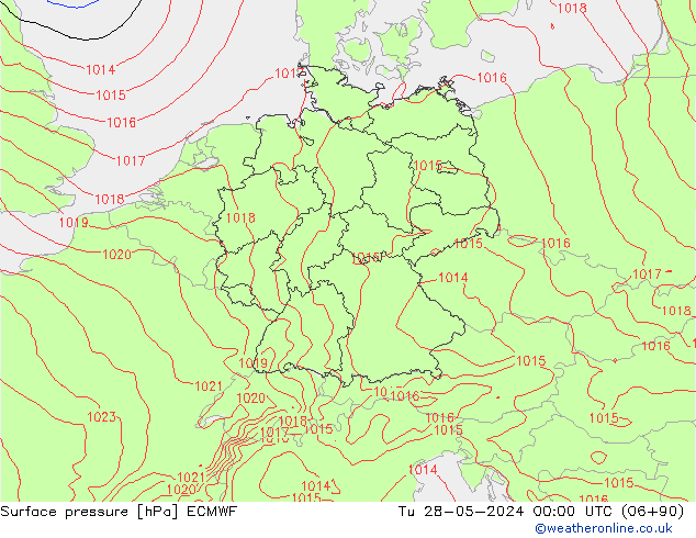 Luchtdruk (Grond) ECMWF di 28.05.2024 00 UTC