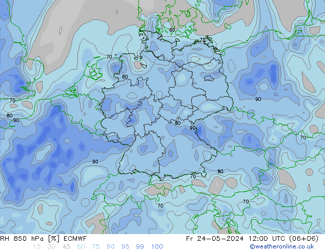 RH 850 hPa ECMWF  24.05.2024 12 UTC