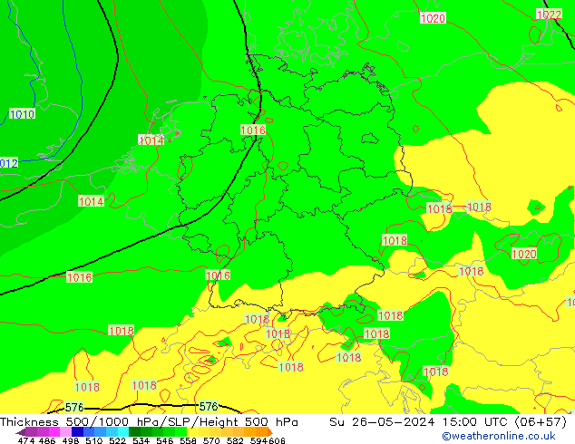 Thck 500-1000гПа ECMWF Вс 26.05.2024 15 UTC