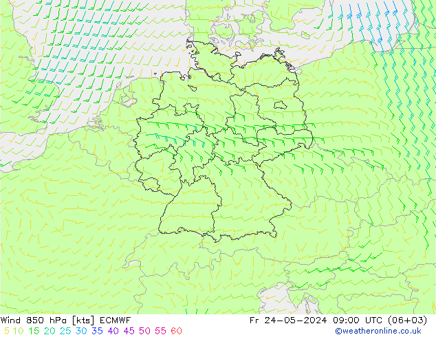 Wind 850 hPa ECMWF vr 24.05.2024 09 UTC