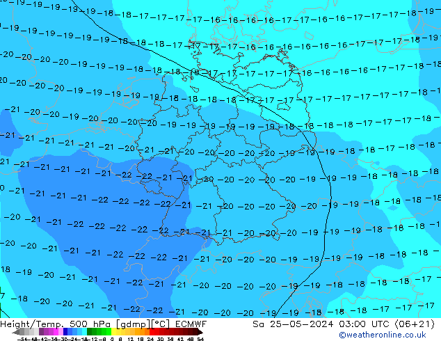 Height/Temp. 500 hPa ECMWF  25.05.2024 03 UTC