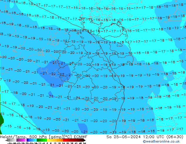 Z500/Rain (+SLP)/Z850 ECMWF Sa 25.05.2024 12 UTC