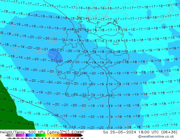 Géop./Temp. 500 hPa ECMWF sam 25.05.2024 18 UTC