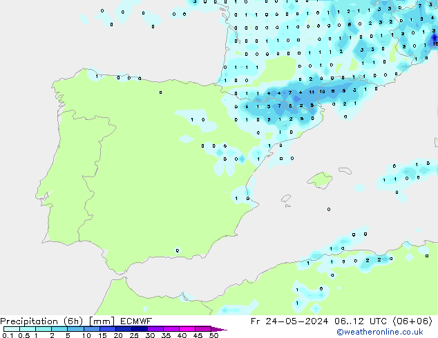 Z500/Rain (+SLP)/Z850 ECMWF Sex 24.05.2024 12 UTC