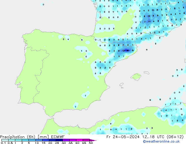 Z500/Rain (+SLP)/Z850 ECMWF Fr 24.05.2024 18 UTC