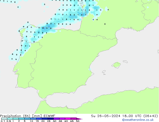 Z500/Rain (+SLP)/Z850 ECMWF dom 26.05.2024 00 UTC