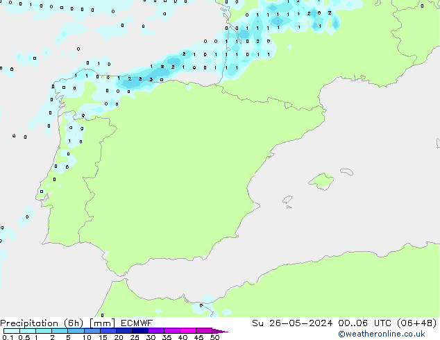 Z500/Rain (+SLP)/Z850 ECMWF  26.05.2024 06 UTC