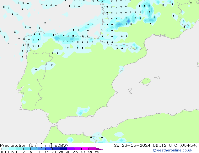 Z500/Rain (+SLP)/Z850 ECMWF Вс 26.05.2024 12 UTC