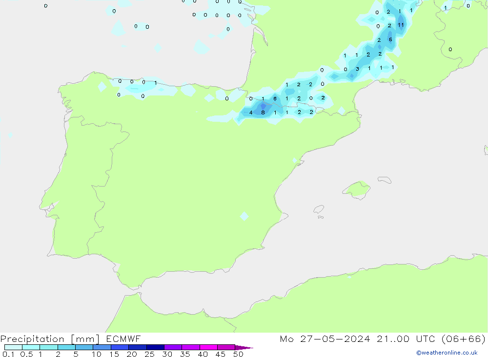 precipitação ECMWF Seg 27.05.2024 00 UTC