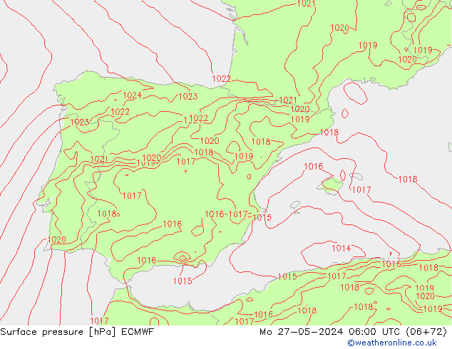 Yer basıncı ECMWF Pzt 27.05.2024 06 UTC