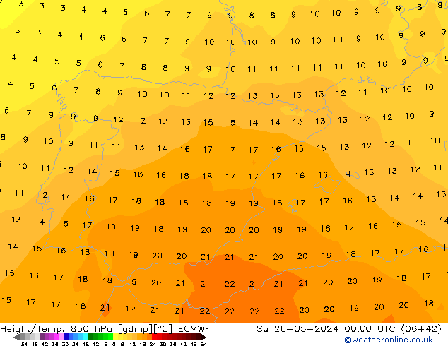 Z500/Rain (+SLP)/Z850 ECMWF dom 26.05.2024 00 UTC