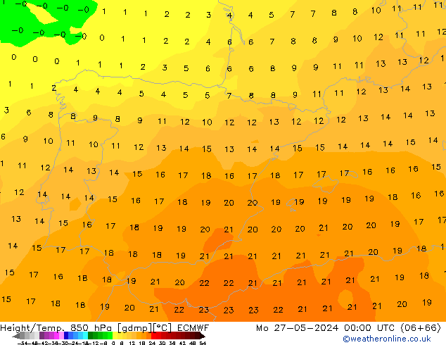 Z500/Rain (+SLP)/Z850 ECMWF Mo 27.05.2024 00 UTC