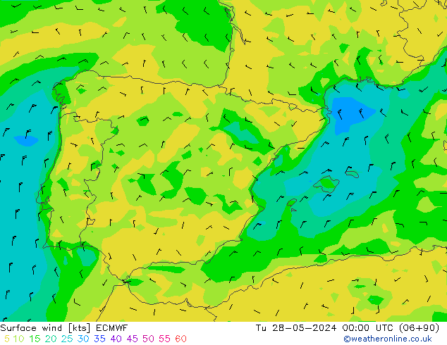 Rüzgar 10 m ECMWF Sa 28.05.2024 00 UTC