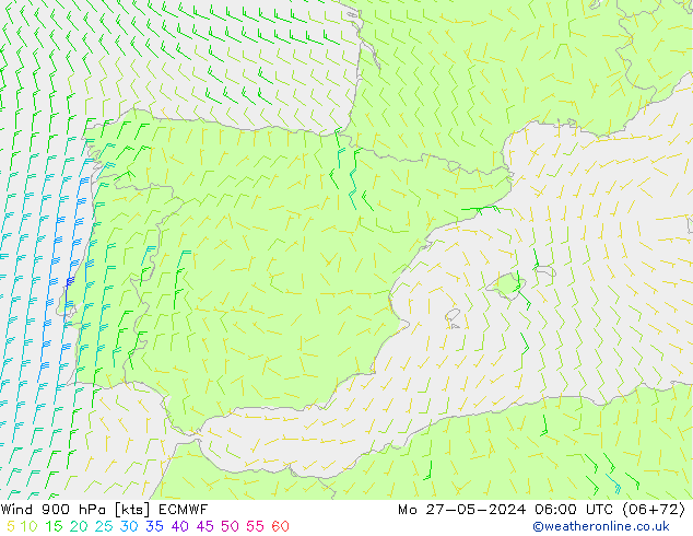 Rüzgar 900 hPa ECMWF Pzt 27.05.2024 06 UTC