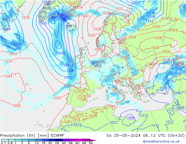 Z500/Rain (+SLP)/Z850 ECMWF So 25.05.2024 12 UTC