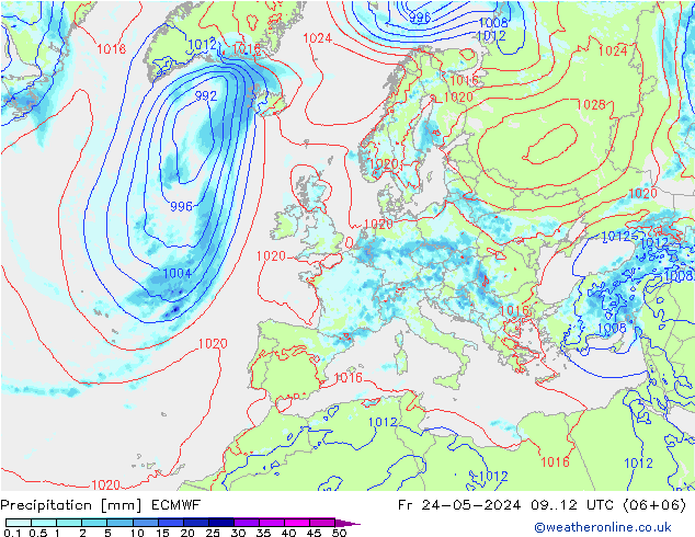 Precipitation ECMWF Fr 24.05.2024 12 UTC