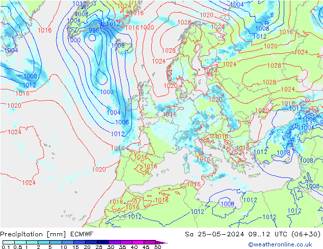 Neerslag ECMWF za 25.05.2024 12 UTC