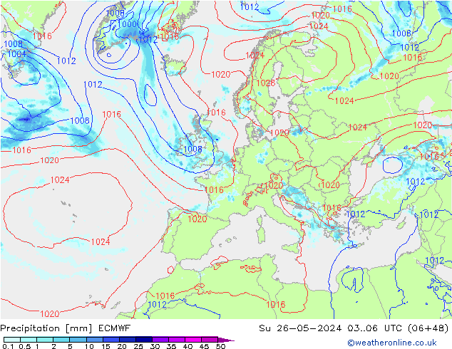 Yağış ECMWF Paz 26.05.2024 06 UTC