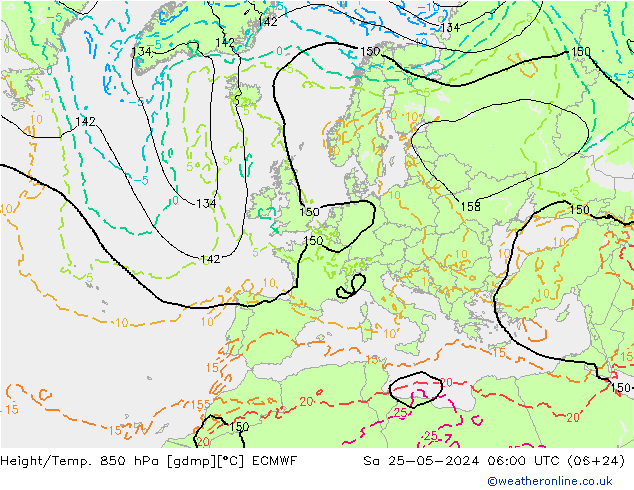 Z500/Rain (+SLP)/Z850 ECMWF sab 25.05.2024 06 UTC
