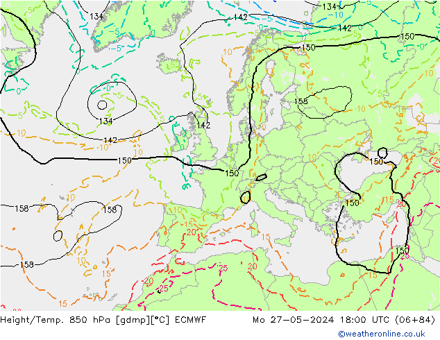 Z500/Rain (+SLP)/Z850 ECMWF lun 27.05.2024 18 UTC