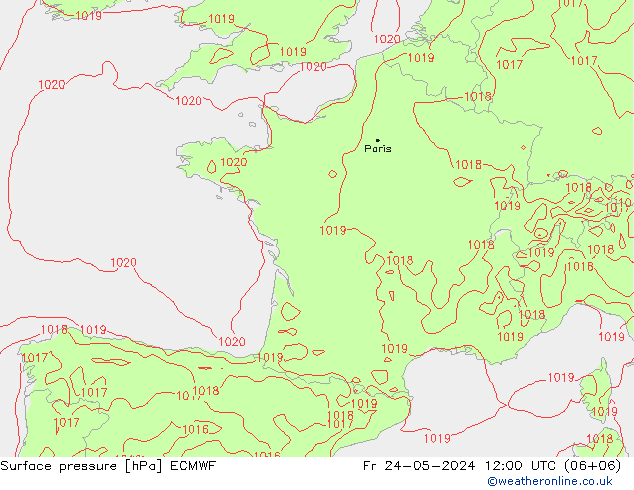 pression de l'air ECMWF ven 24.05.2024 12 UTC