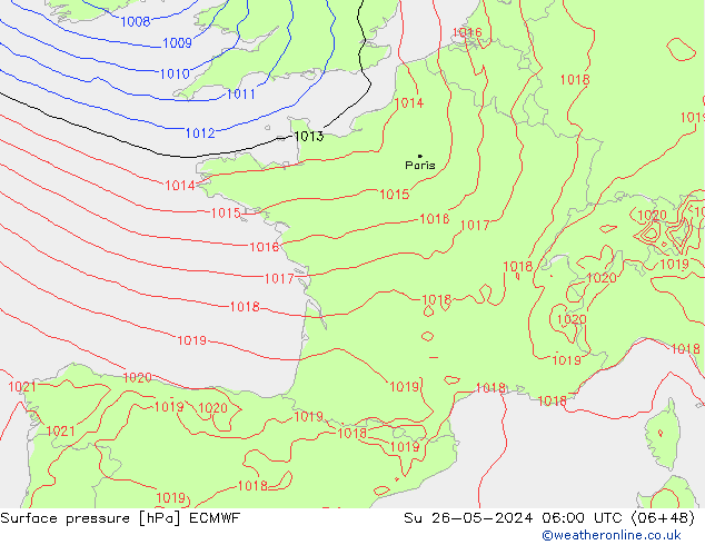 pression de l'air ECMWF dim 26.05.2024 06 UTC