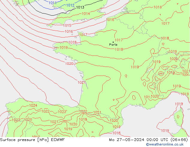 Yer basıncı ECMWF Pzt 27.05.2024 00 UTC