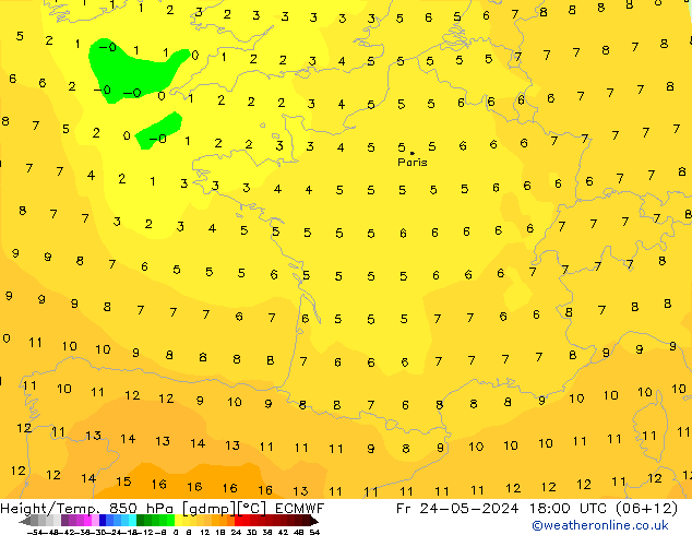 Z500/Rain (+SLP)/Z850 ECMWF Fr 24.05.2024 18 UTC