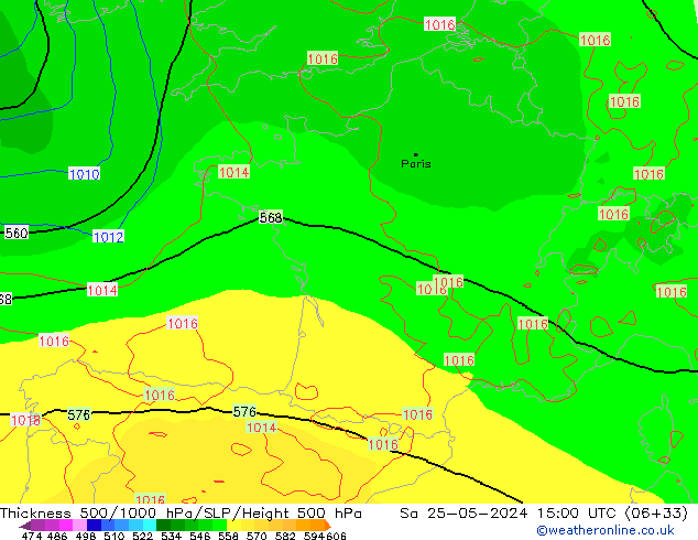 Thck 500-1000hPa ECMWF Sa 25.05.2024 15 UTC