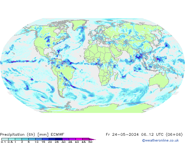 Yağış (6h) ECMWF Cu 24.05.2024 12 UTC