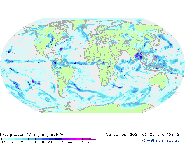 Z500/Rain (+SLP)/Z850 ECMWF сб 25.05.2024 06 UTC