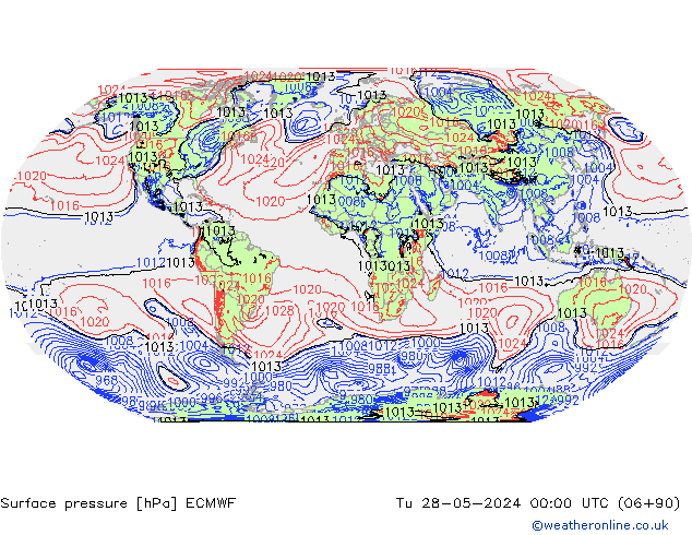 Surface pressure ECMWF Tu 28.05.2024 00 UTC