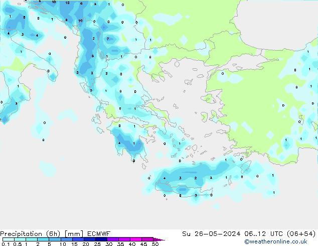 Z500/Yağmur (+YB)/Z850 ECMWF Paz 26.05.2024 12 UTC