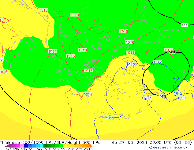 Thck 500-1000hPa ECMWF Mo 27.05.2024 00 UTC