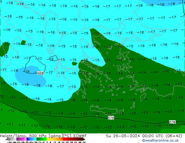 Z500/Rain (+SLP)/Z850 ECMWF Su 26.05.2024 00 UTC