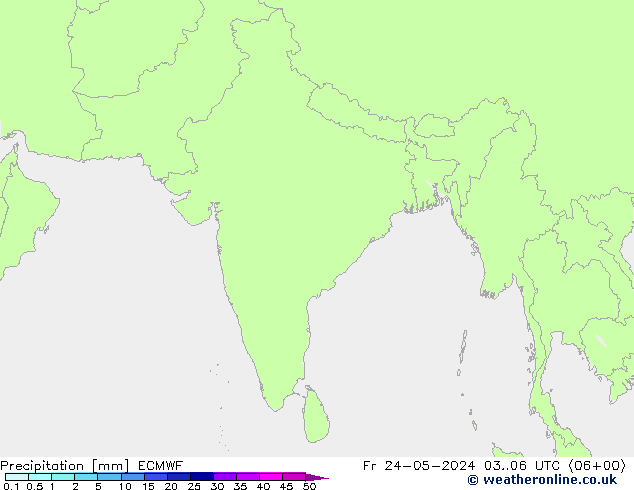 Precipitation ECMWF Fr 24.05.2024 06 UTC