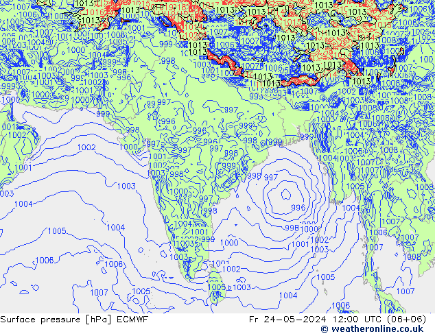 Surface pressure ECMWF Fr 24.05.2024 12 UTC