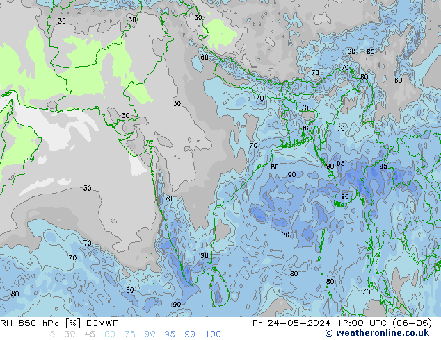 850 hPa Nispi Nem ECMWF Cu 24.05.2024 12 UTC