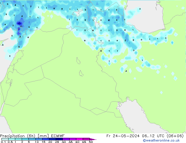 осадки (6h) ECMWF пт 24.05.2024 12 UTC