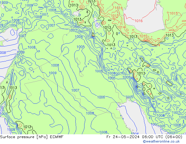 Yer basıncı ECMWF Cu 24.05.2024 06 UTC