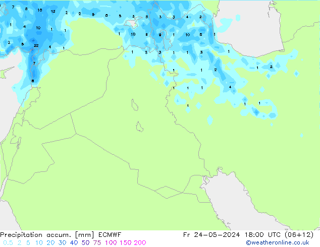 Precipitación acum. ECMWF vie 24.05.2024 18 UTC