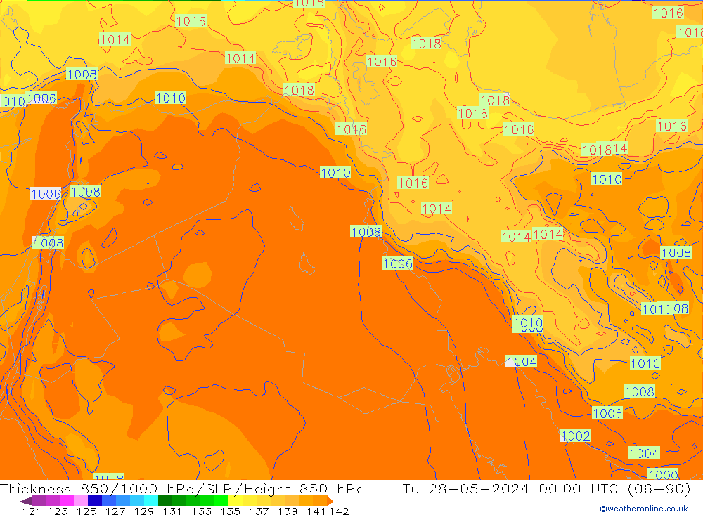 850-1000 hPa Kalınlığı ECMWF Sa 28.05.2024 00 UTC