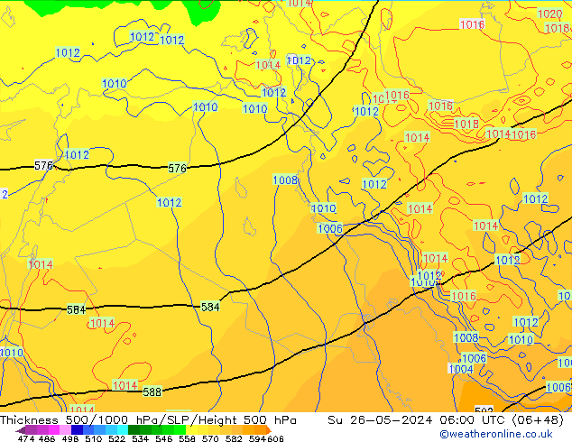 Thck 500-1000hPa ECMWF Dom 26.05.2024 06 UTC