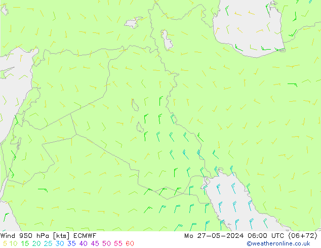 Wind 950 hPa ECMWF Mo 27.05.2024 06 UTC