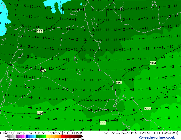 Z500/Yağmur (+YB)/Z850 ECMWF Cts 25.05.2024 12 UTC