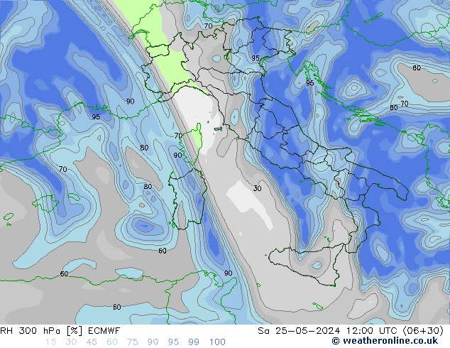 300 hPa Nispi Nem ECMWF Cts 25.05.2024 12 UTC