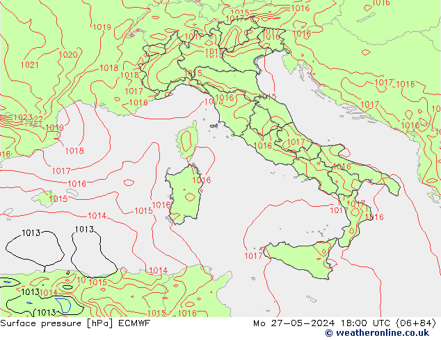 Yer basıncı ECMWF Pzt 27.05.2024 18 UTC