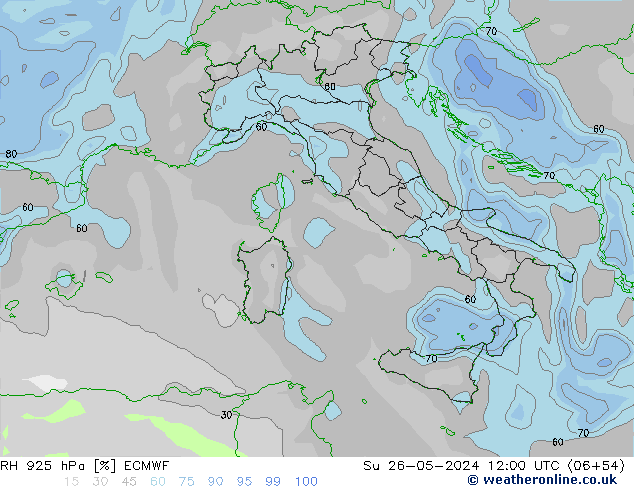 RH 925 hPa ECMWF Su 26.05.2024 12 UTC