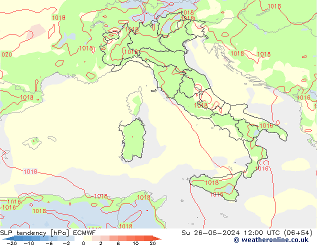 SLP tendency ECMWF Ne 26.05.2024 12 UTC