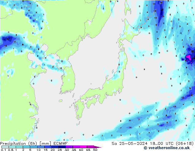 Z500/Rain (+SLP)/Z850 ECMWF сб 25.05.2024 00 UTC